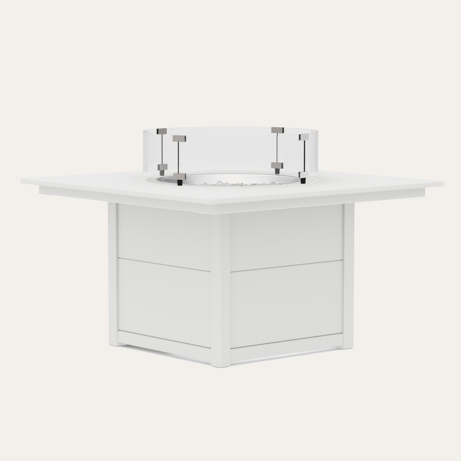 Square 42" Fire Pit Table, White