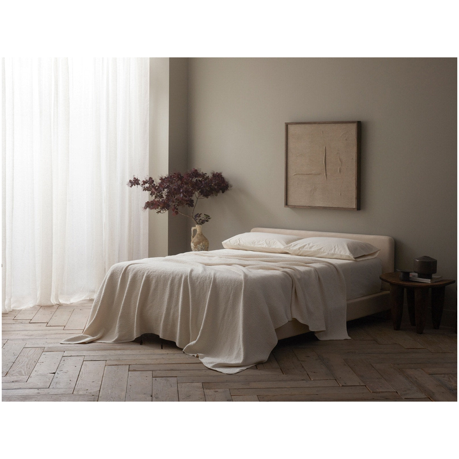 Cascade Cotton Coverlet, Full/Queen Coverlet, Cream