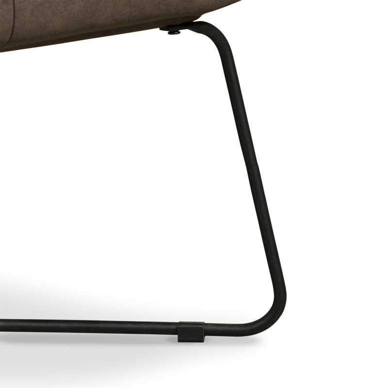 Fauteuil d'appoint sans accoudoirs Tommy Hilfiger Ellington, Imitation polyester brun selle