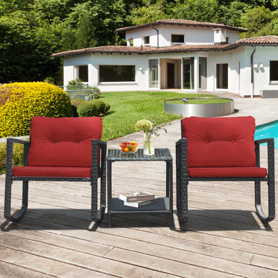 Ehrenberg 3 Piece Rattan Seating Group with Cushions by Winston Porter