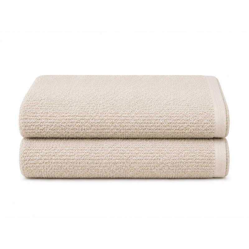Ensemble de deux serviettes de bain rectangulaires exquis Squisita 100% coton 650 g / m² Zero Twist