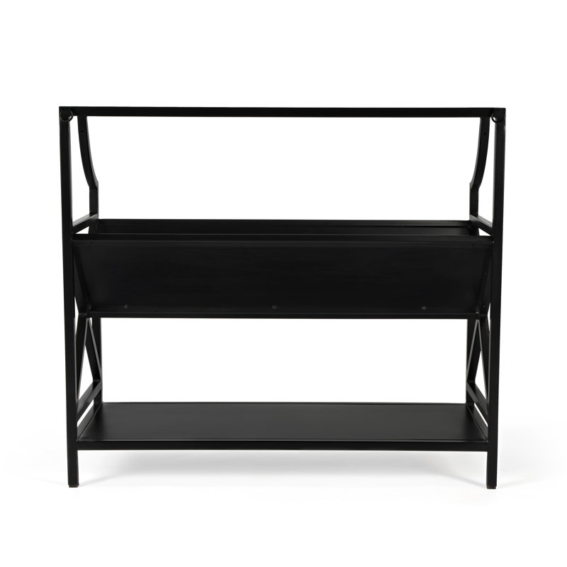 Keats Library 2 Tier 36"W Bookcase, Black