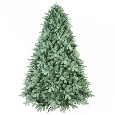 5FT Blue-Green Tint Christmas Tree With 1194 PE+PVC Tips – Unique Full-Bodied Tree With Hinged Branches, Easy Assembly, Stable Metal Stand, Eye-Catching Holiday Decor