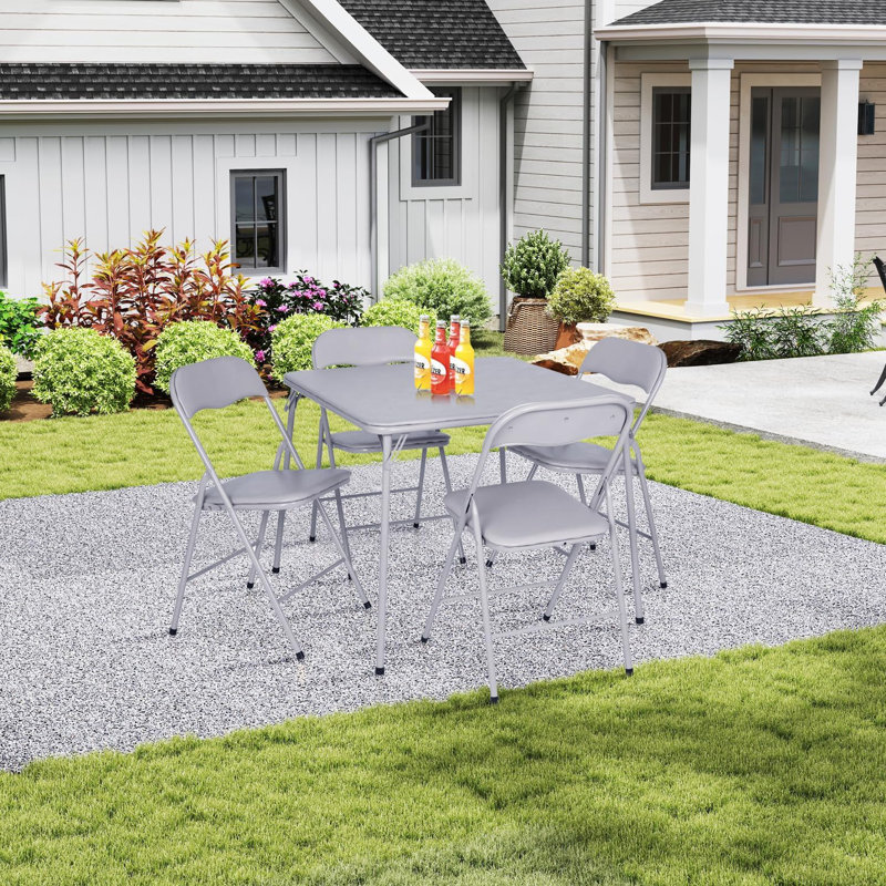 Table pliante Brunhilde 33,5 pouces à économie de place pour le bureau à domicile, petits espaces intérieurs, table pliable portable pour la salle à manger extérieure, patio, terrasse, balcon, piscine, aucun assemblage requis