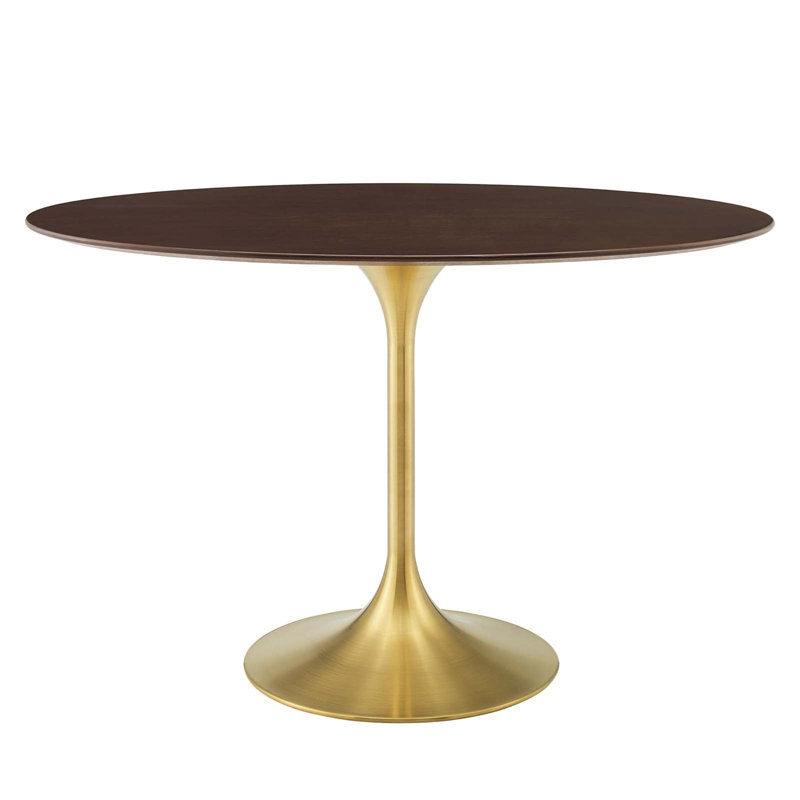 Lippa Dining Table by Modway, Natural, Gold, 48" L x 27.5" W