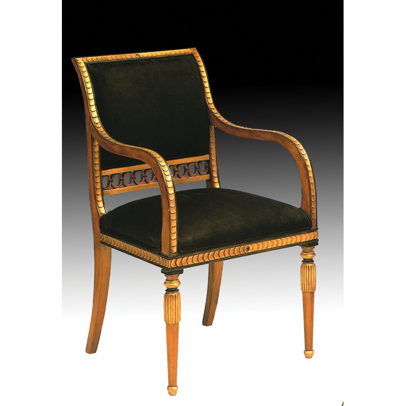Chaise avec accoudoirs en noir