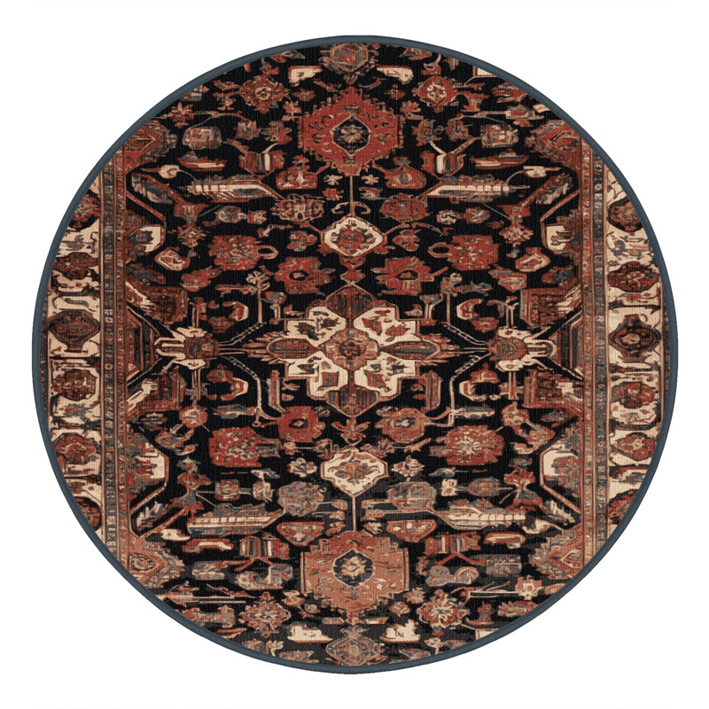 Tapis brun lavable à la machine, Round 4'