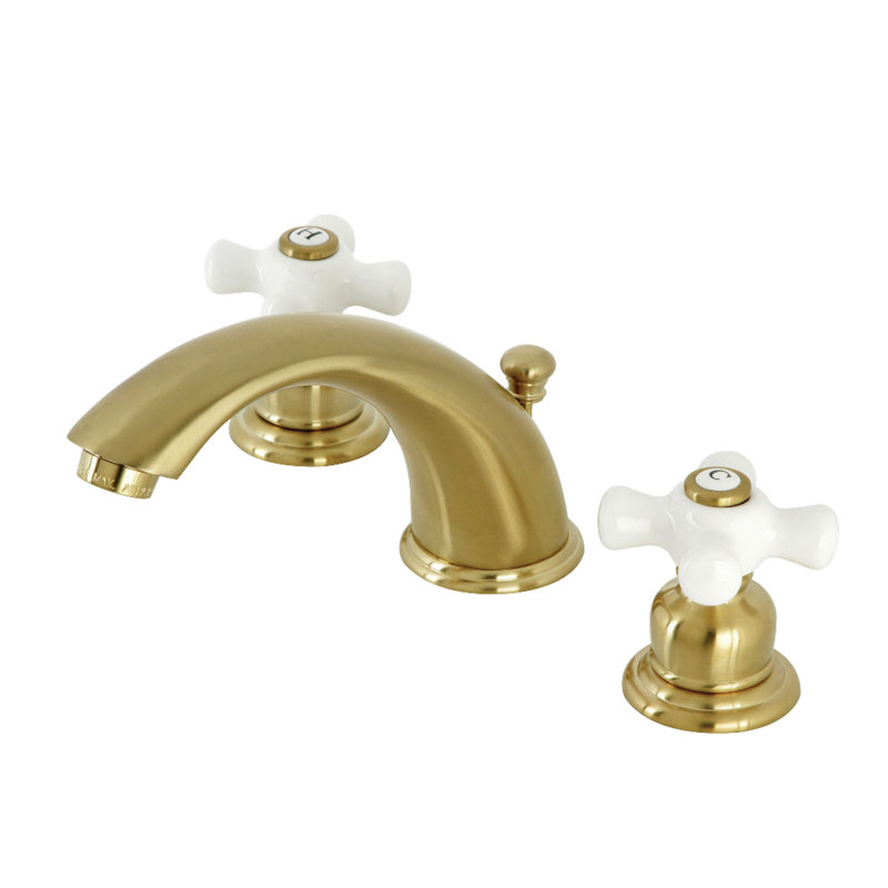 Robinet de salle de bain espacé Kingston, Laiton brossé