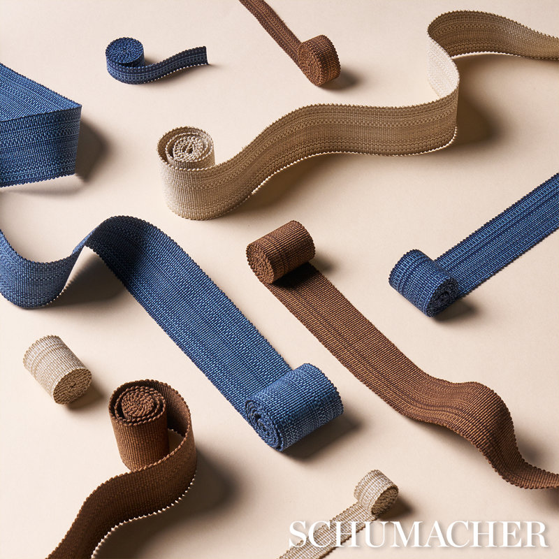 Schumacher x Patterson Flynn Cotton Strie Tape Narrow, Indigo