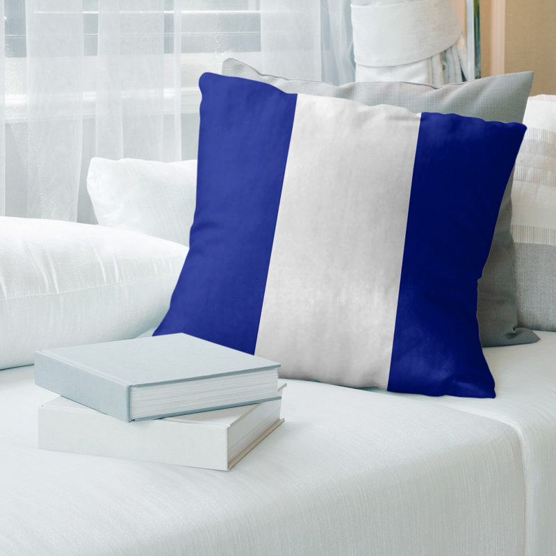 Housse de coussin Football, 14 po x 14 po, Bleu / blanc, Sergé de coton