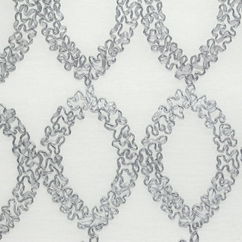 Wesco Fabric, Silver/White