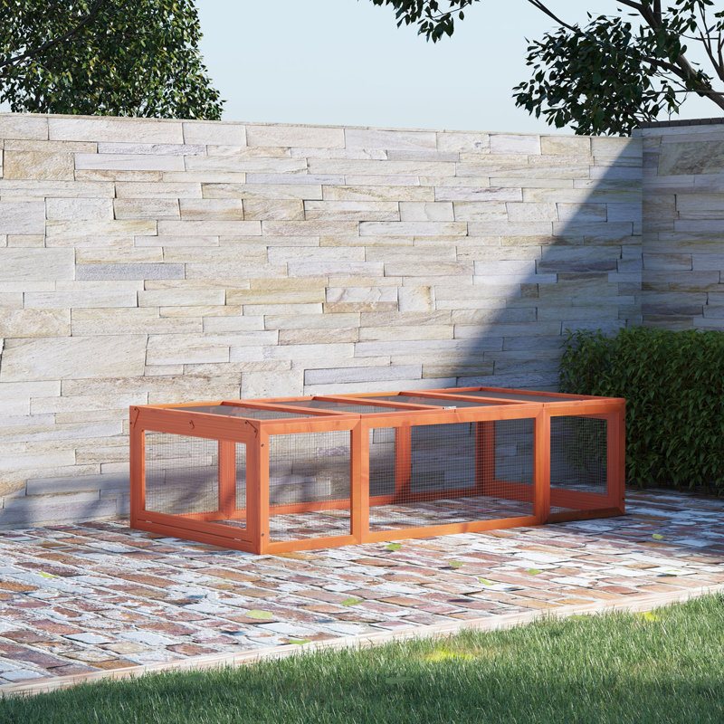 Grand refuge pour petits lapins en bois, Orange