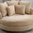 Slipcovered Barrel Chair With Ottoman-1750197662