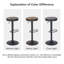 Tabouret de bar pivotant en bois à hauteur réglable sans dossier avec structure en métal-1092168744