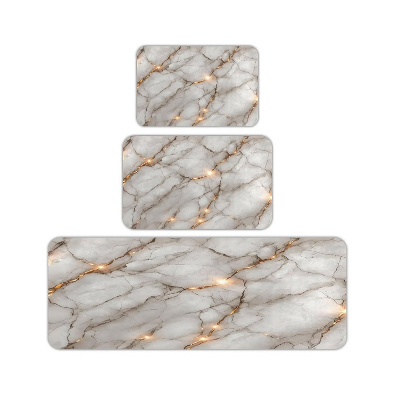 Ensemble de 3 tapis de cuisine Marble