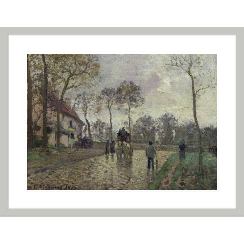 «The Coach to Louveciennes» par Camille Pissarro, impression giclée sur cadre, 22.96" H x 29.5" W