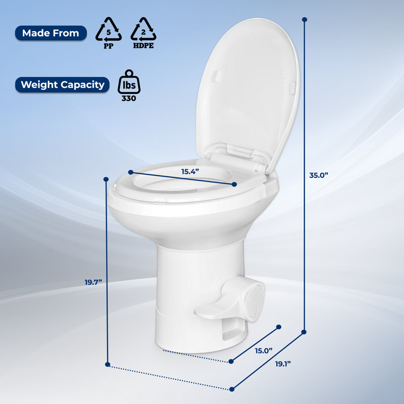 Toilette allongée une pièce (siège inclus)