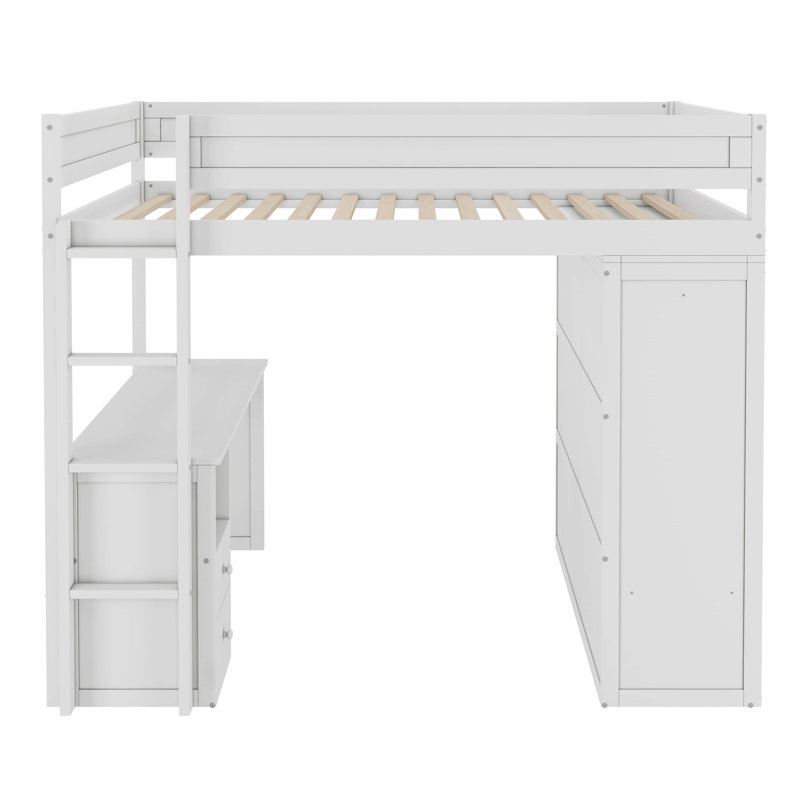 Ieishia Kids Loft Bed, White, Full