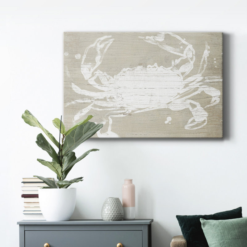 Crabe patiné I - impression sur toile tendue, H 36 po x l 24 po x P 1 po