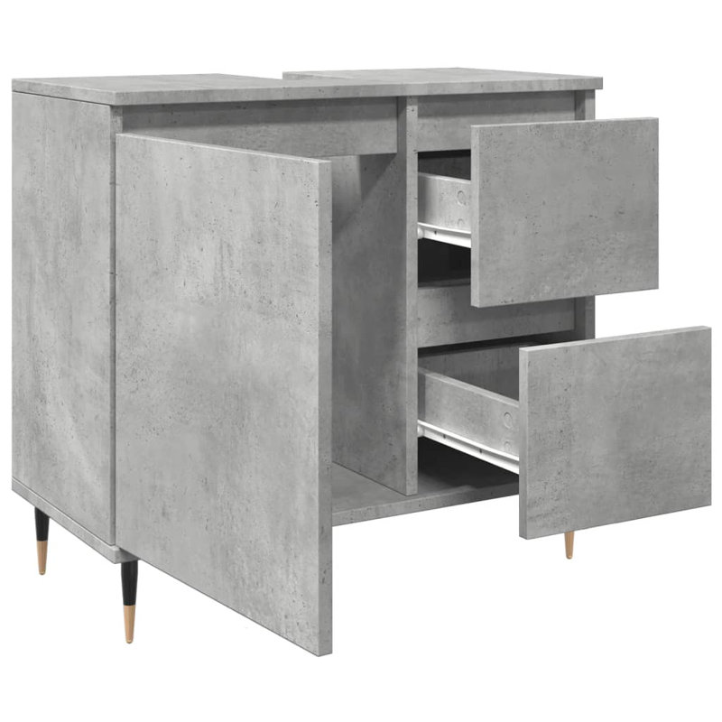 Ryelee Freestanding Bathroom Cabinet, Concrete Grey