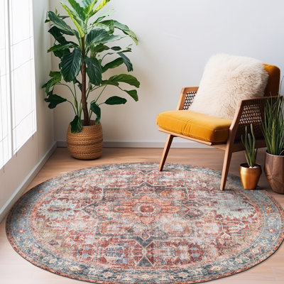 Alice Machine Washable Oriental Flatweave Performance Red/Blue/Ivory Multi Area Rug