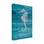 Hippocampe sur bois bleu 1 par Cora Niele - peinture sur toile tendue-1349286339