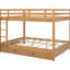 Grand lit superposé en bois avec lit gigogne, structure en pin fiable, peu encombrant pour les chambres partagées, outils faciles à assembler pour petites pièces, à assembler-979752435