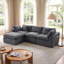 Canapé modulaire en chenille de 110 po, 4 pièces, nuage en mousse à mémoire de forme et repose-pieds, gris-847835331