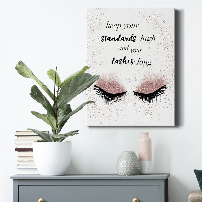 «Lash Long», reproduction d'art textuel sur toile tendue, H 12 po x l 8 po
