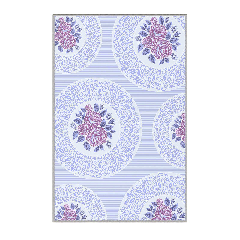 Premium Woven Area Rug, 5.9 x 9.2 Feet, 100% Polyester, 8 mm Pile Height | Antibacterial, Non-Slip PVC Felt Dot Underside | Machine Washable, 3D Digital Printed Design | Perfect for Living Room & Bedroom Decor