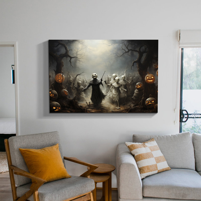 Décoration murale d'Halloween en toile, H 12 po x l 18 po