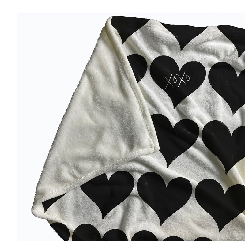 Jeté Xoxo, Noir / blanc, L 30 po x L 39,75 po