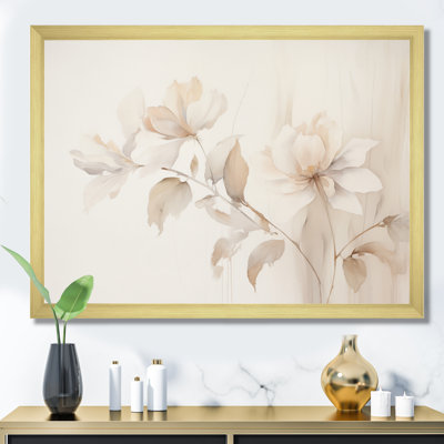 White Botanical Elegance II - Abstract Botanicals Canvas Wall Art