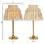 Lampe de table en bambou naturel et doré H 20 po Frio