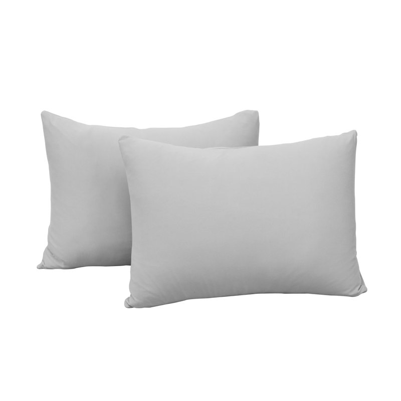 Taies d'oreiller en jersey extensible avec fermeture à enveloppe, Gris clair, Taies d'oreiller pour grand lit