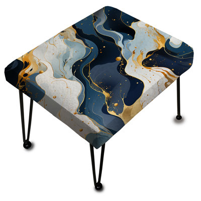 Repose-pieds rectangulaire en marbre bleu et rouge Elegance