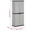 VidaXL Garden Storage Cabinet with 3 Shelves Grey&Black 68x40x168 cm