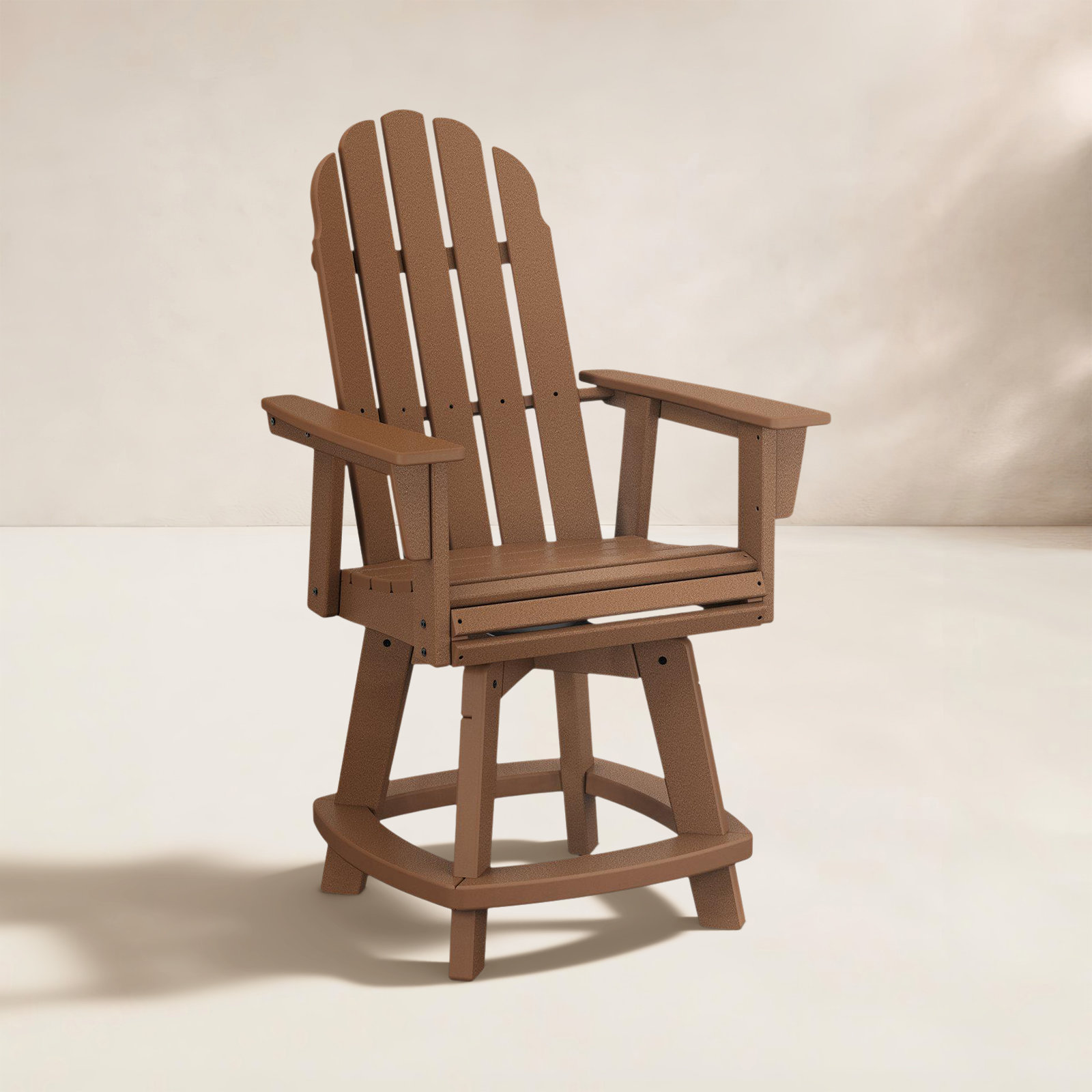 POLYWOOD® Vineyard Swivel Patio Bar Stool, Teak