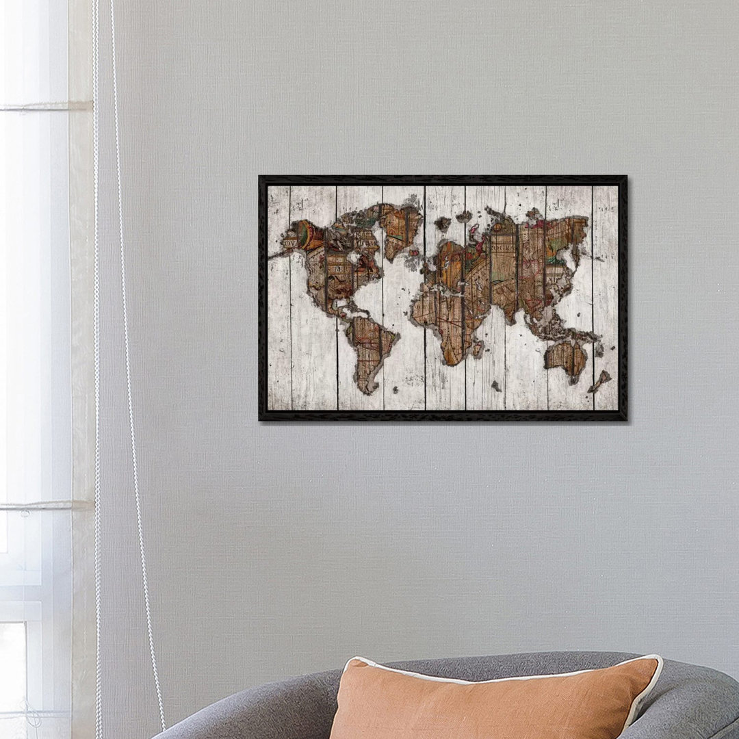 Leinwandbild Wood Map von Diego Tirigall