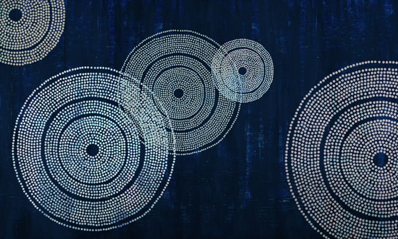 Brilliant In Blue Print by Sofia Fox, 36" H x 60" W, Image Brush Gel