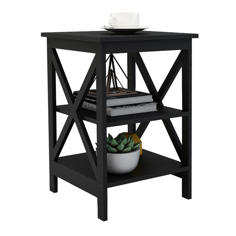Small Side Table Black-Mdf Material Legs