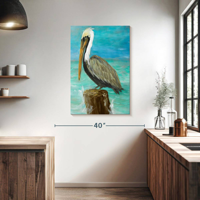 Brampt Single Pelican On Post, 39" H x 26" W
