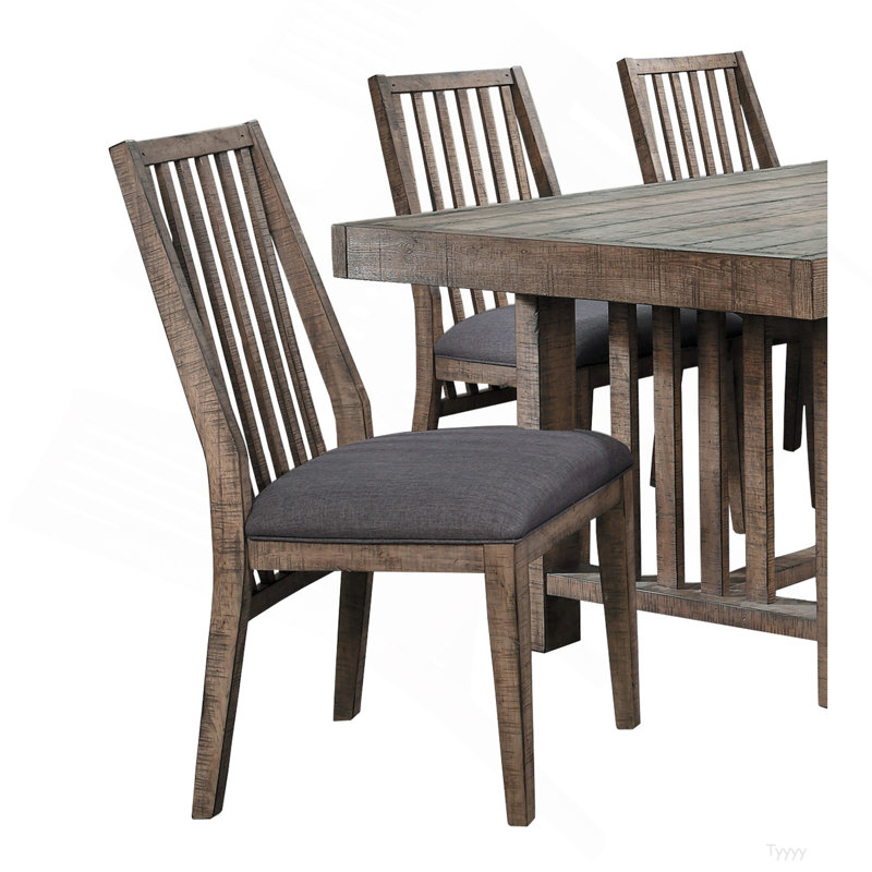 Ensemble de chaises d'appoint en bois 2 pièces avec sièges rembourrés recouverts de tissu