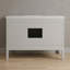 Meuble-lavabo simple 48 po avec plateau en pierre reconstituée de 1,4 po d'épaisseur et structure en bois massif, gris discret