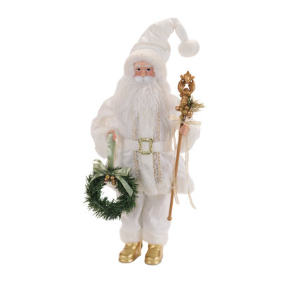 Figurine de père Noël avec couronne et bâton