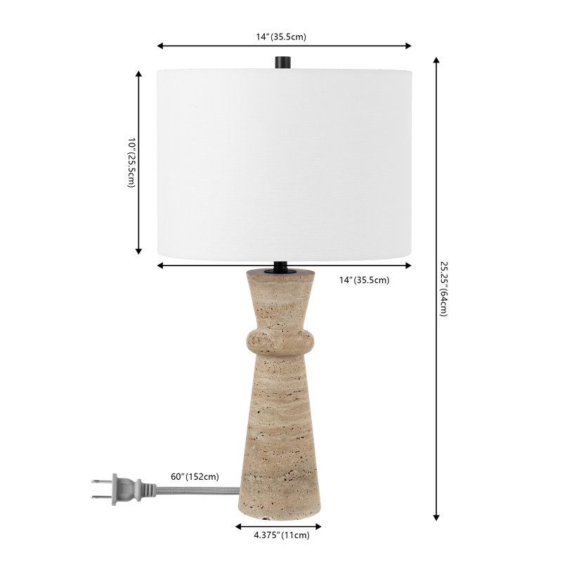 Holtby Stone Table Lamp, Ivory