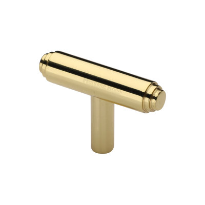 Heritage Brass Cabinet Knob Stepped T-Bar Design 45mm