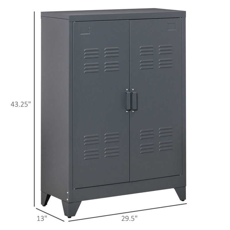 Heslin 29.5'' Wide 3 - Shelf Storage Cabinet, Gray
