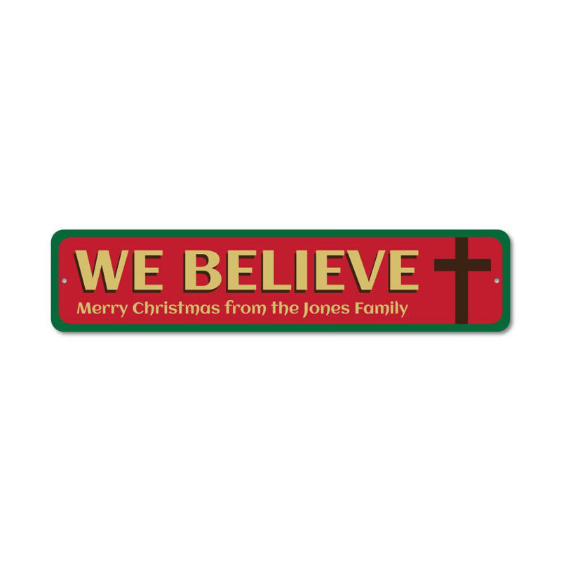 Enseigne Believe Cross, H 6 po x l 24 po x P 0,06 po