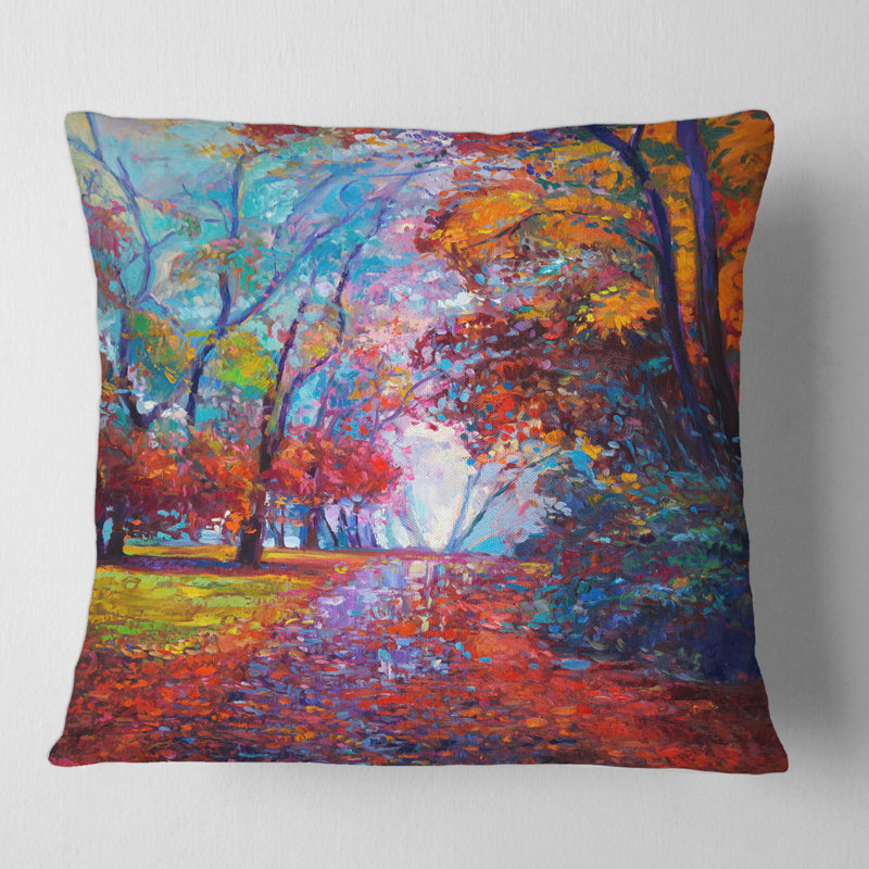 Housse et insert de coussin carré Little Road Through Landscape, 16" x 16"